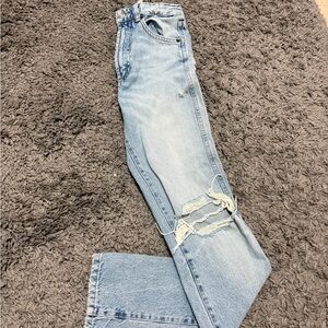 Zara Light Blue Straight Leg Jeans